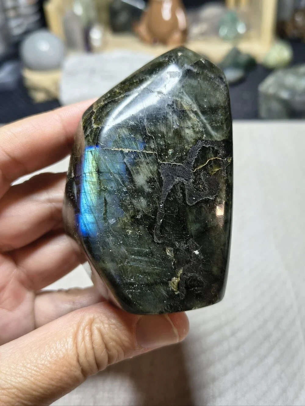 #1 Flashy Labradorite Crystal Freeform Polished Stone
